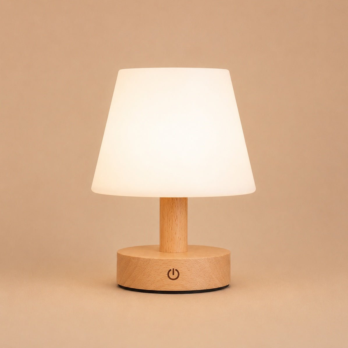 Lampe de table rechargeable en bois marron clair Teddy