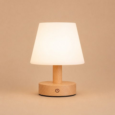 Teddy Light Brown Wooden Rechargeable Table Lamp
