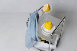Tapa de cocina (paño de cocina) / Lago Tonic Blue Detalle, 100% de lino