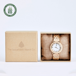 Minimalist Wrist Watch, Womens Accessories, Beige Wood Watch, Elegant Wrist Watch, Sustainable Watch, Holiday Gifts For Her ~ The Birch