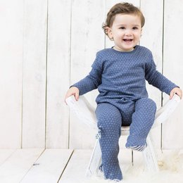 OrganicEra Dors-bien biologique à pieds pour bébé, Indigo