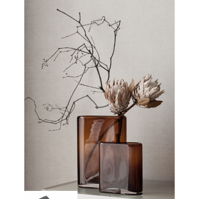 glass vase assymetric squircle  shape tube,series: BADEN