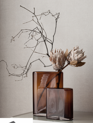 glass vase assymetric squircle  shape tube,series: BADEN