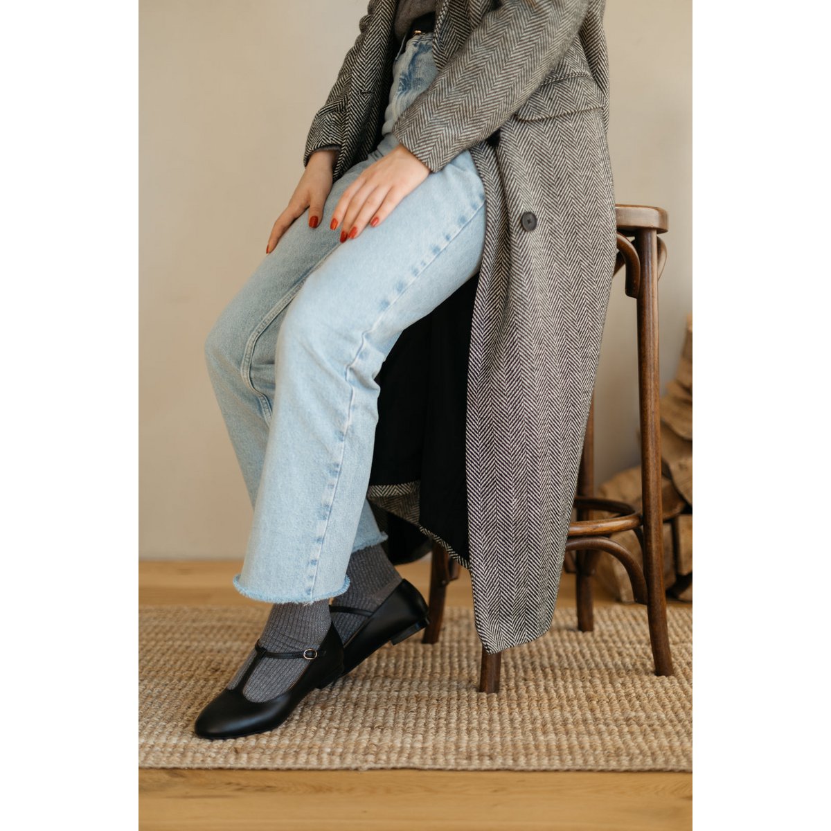 Leren ballerina's - Lotta - Zwart 34-42