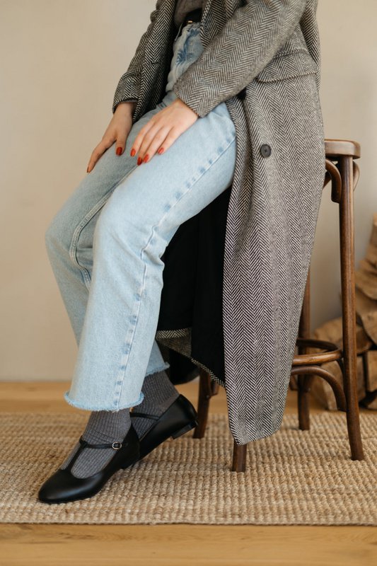 Leren ballerina's - Lotta - Zwart 34-42