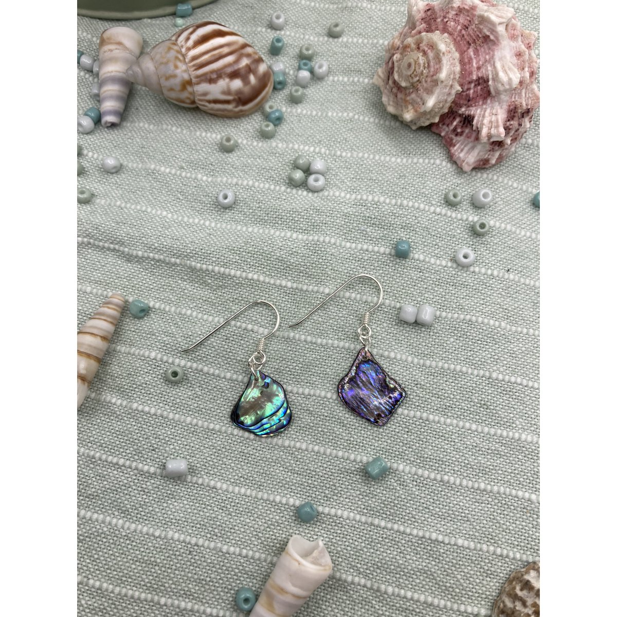 Abalone Muschel Ohrringe | Silberner handgemachter Surfer-Vibe