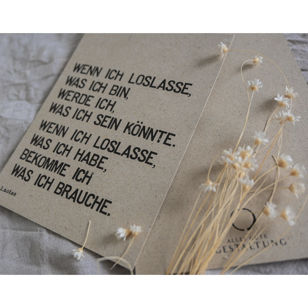 Stamped Postcard "Wenn ich loslasse"