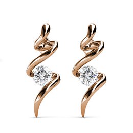 Boucles d'oreilles Spiral - Eller Rosé et Cristal