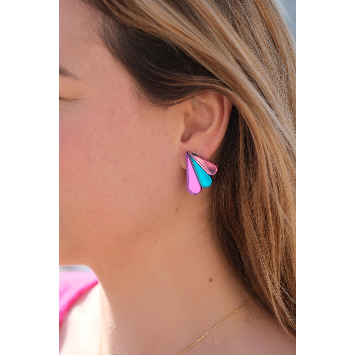 Boucles d'Oreilles Puces Miroirs Armance