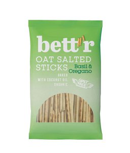 Oat Salted Sticks Basil & Oregano, organic, Bett'r, 50g