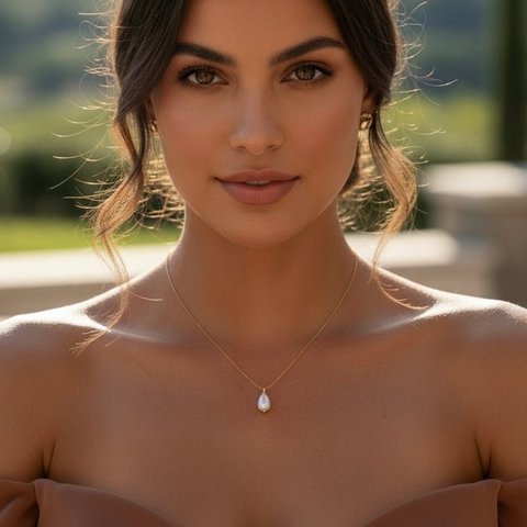 Snake Necklace with Gold River Pearl