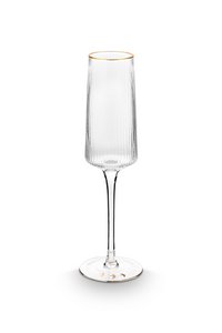 Champagne Glass Ribbed Gold 230ml