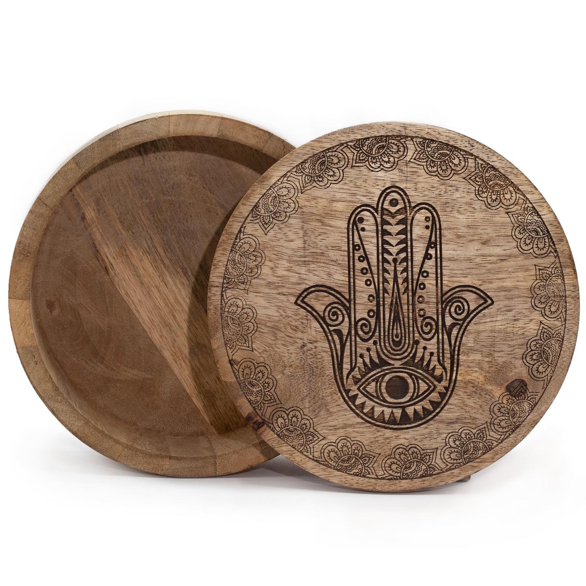 Wholesale Wooden Boxes and Trays with Buddha & Hamsa Design