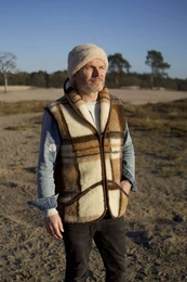 Wool body warmer - Multicolored with zipper