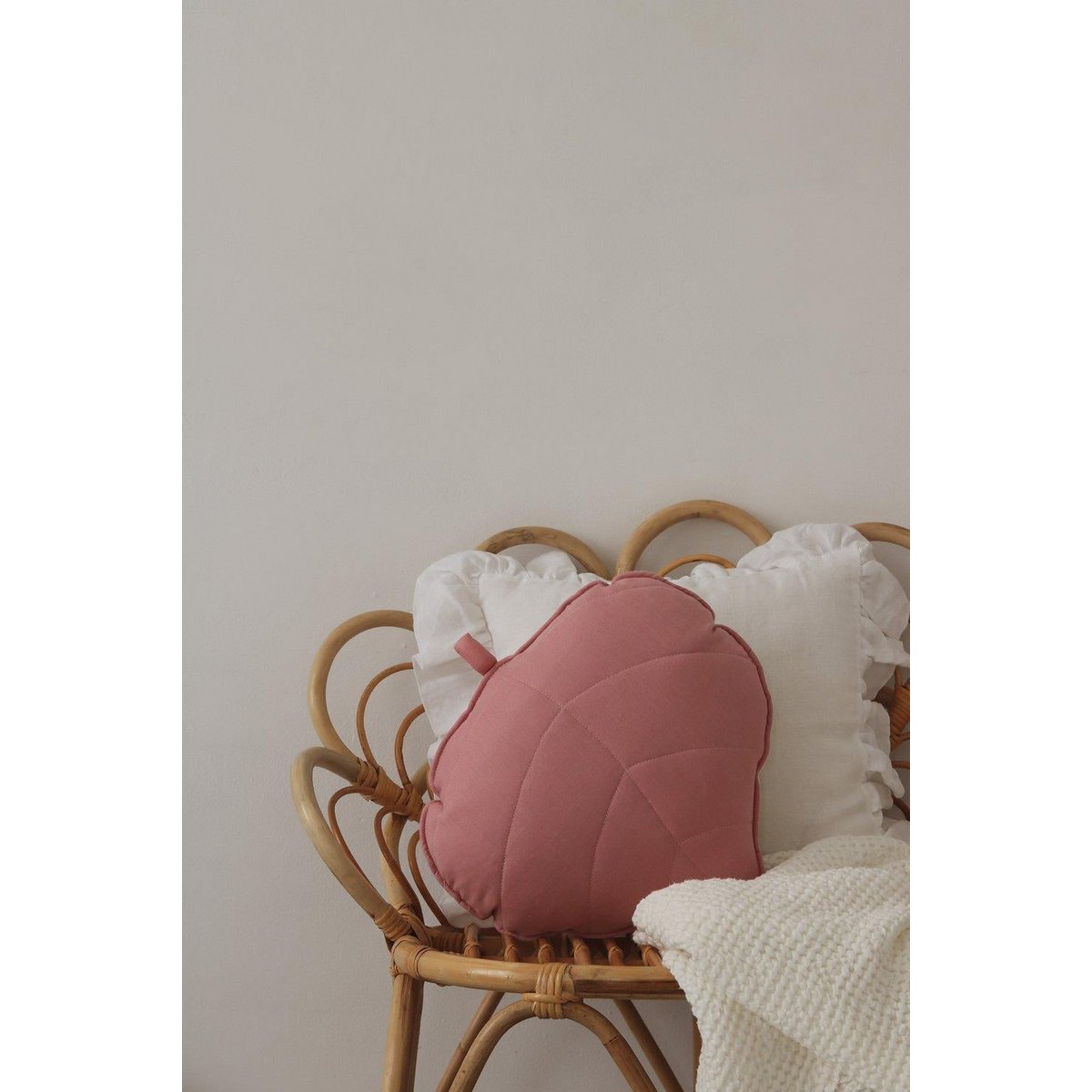 “Marsala” Linen Leaf Pillow