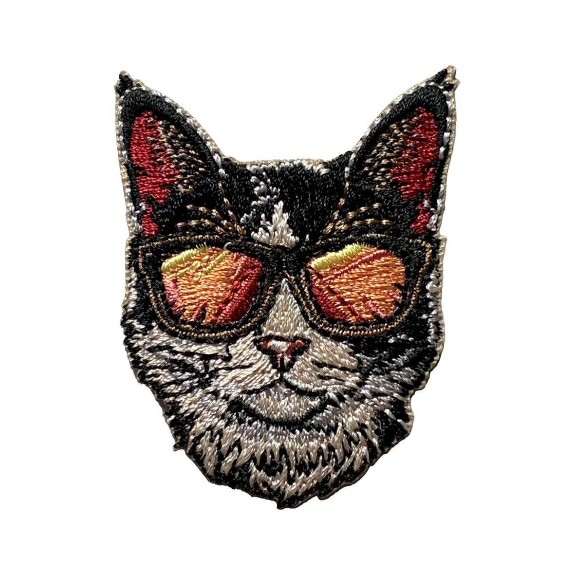 Sticker- en strijkbadge Kat zwart wit