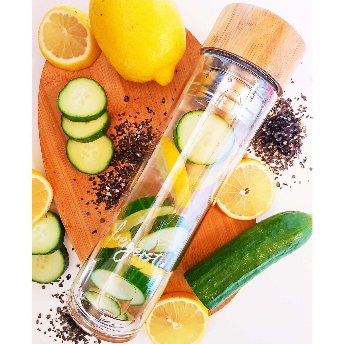 Teeflasche aus doppelwandigem Borosilikatglas, mit entnehmbarem Teesieb, 500ml