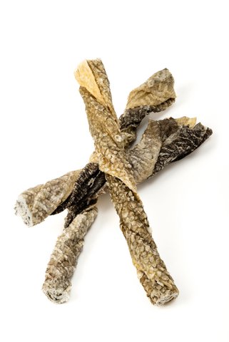 Dried Cod Skin Twists Natural Single Ingredient Dog Treats Bulk 1 kg