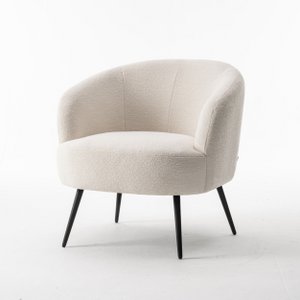 Laura fauteuil Stof Teddy Ivory 101