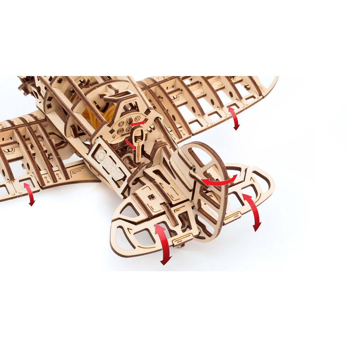 Eco Wood Art (EWA) 3D Mechanische Puzzel -Flugzeug, 1607, 42x28,7x15,4 cm