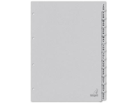 ECO Tab Kangaro A4 letters 180gr gray cardboard 4r 12pcs FSC Jan-Dec