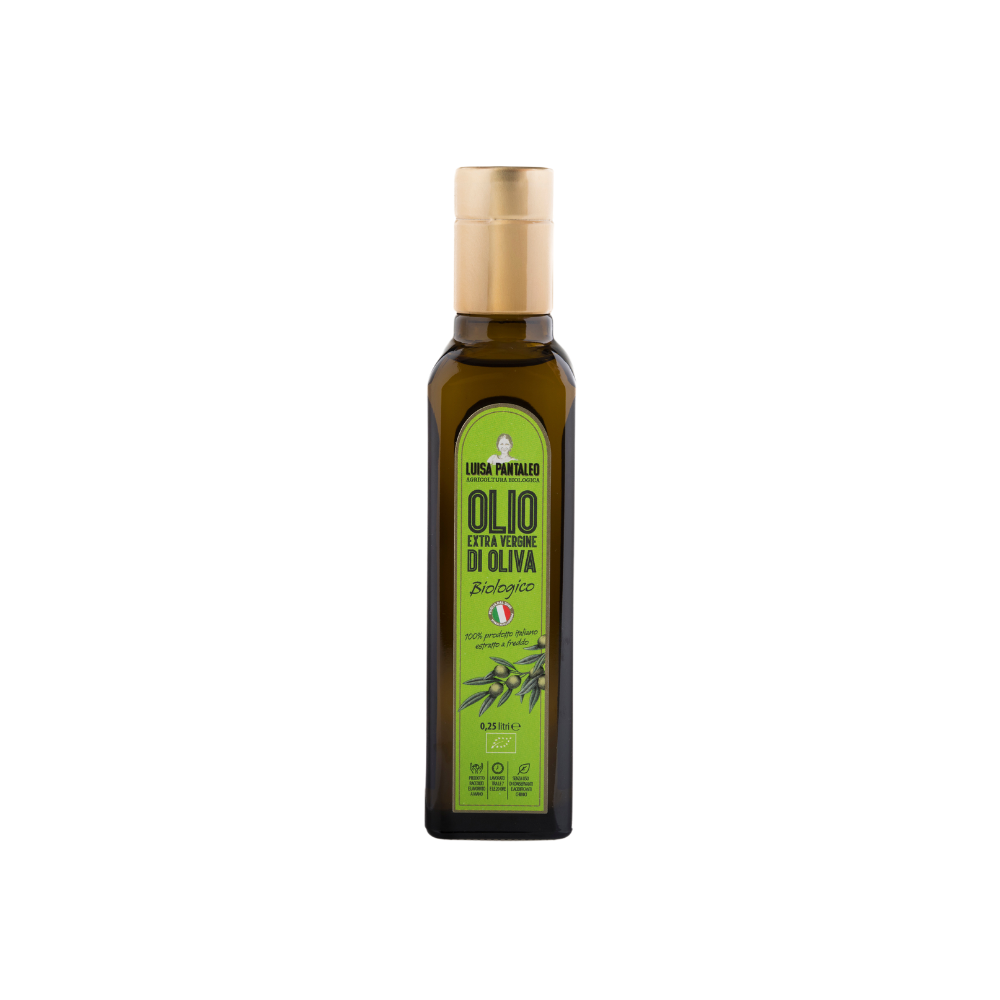 Luisa Pantaleo Organic Extra Virgin Olive Oil, 6 bottles of 0.250 liters without refilling, made in Italy