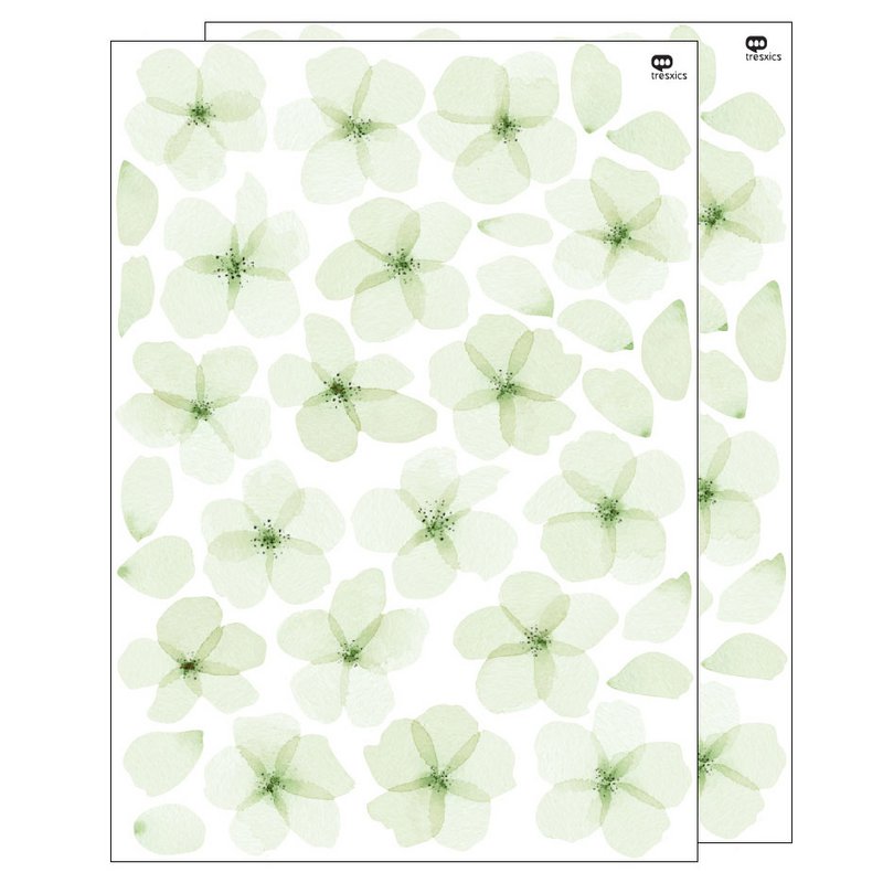 Vægklistermærke akvarel kirsebærblomst