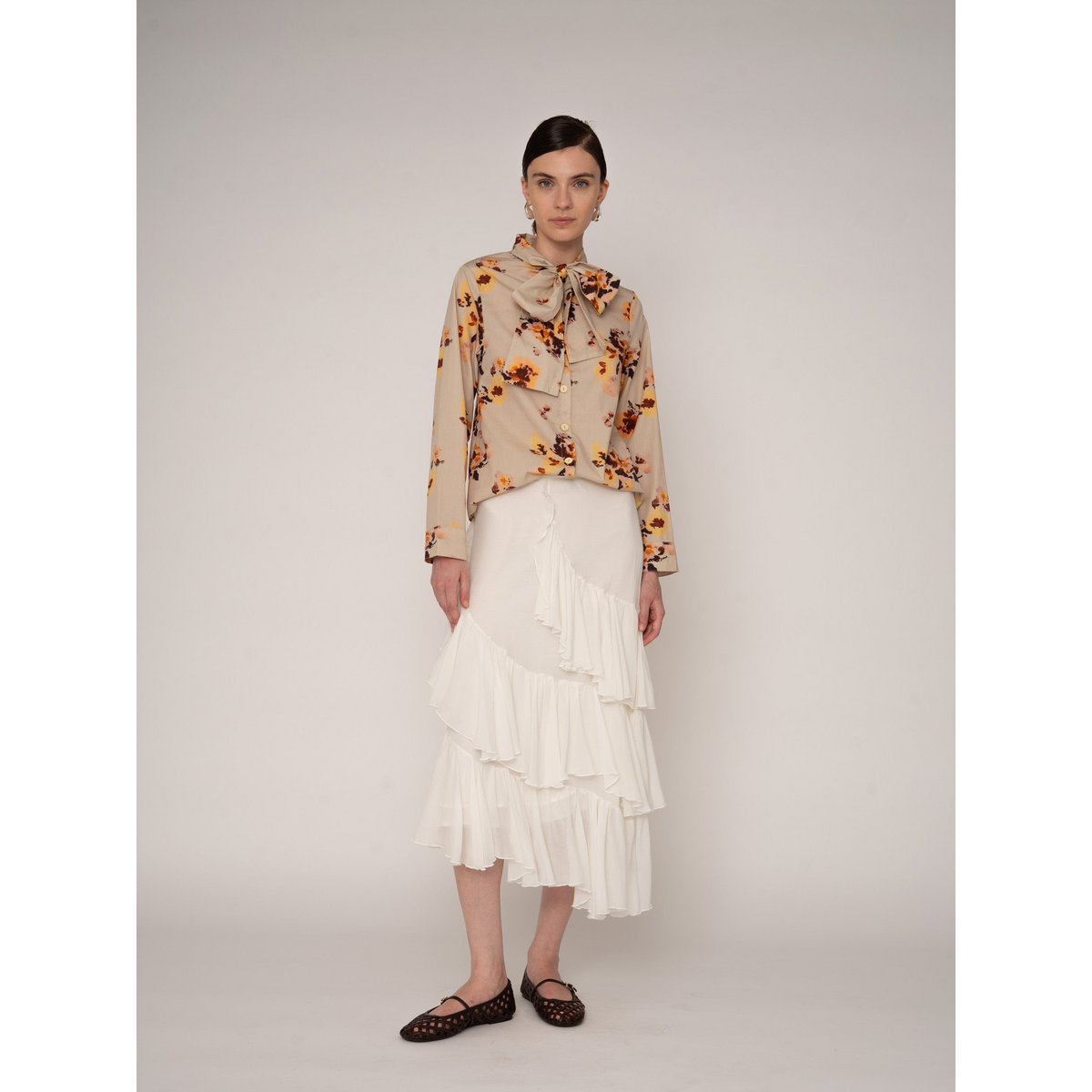 Juliette bloemenprint lintblouse