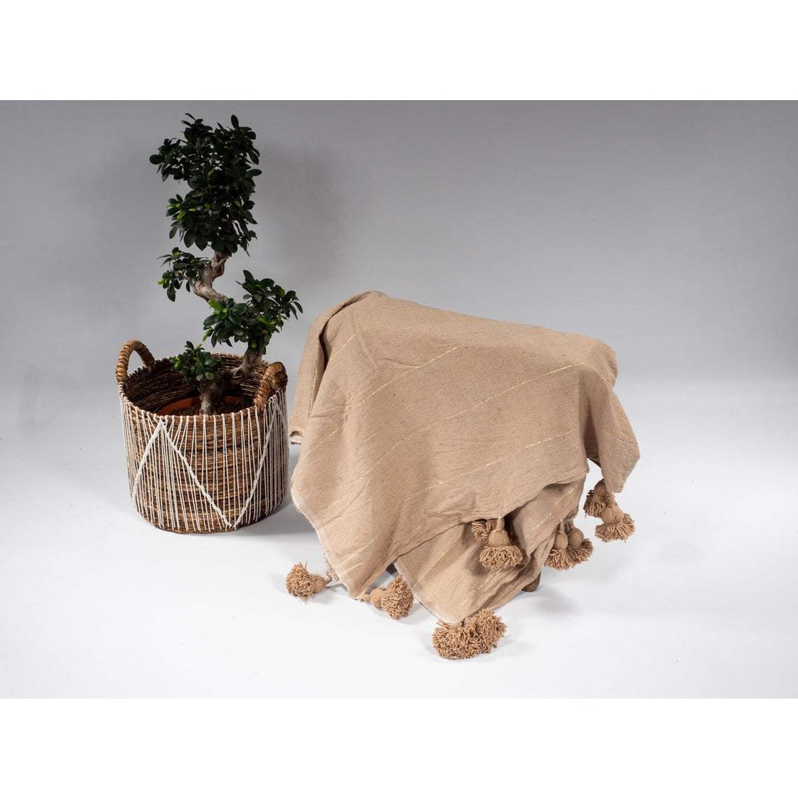 Handmade Berber Pompom Blanket - 100% Cotton