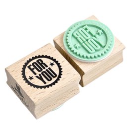 Timbro rotondo - Testo "FOR YOU" - Verde menta