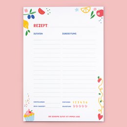 Block - recipes - "The secret ingredient is always love" from recycled paper