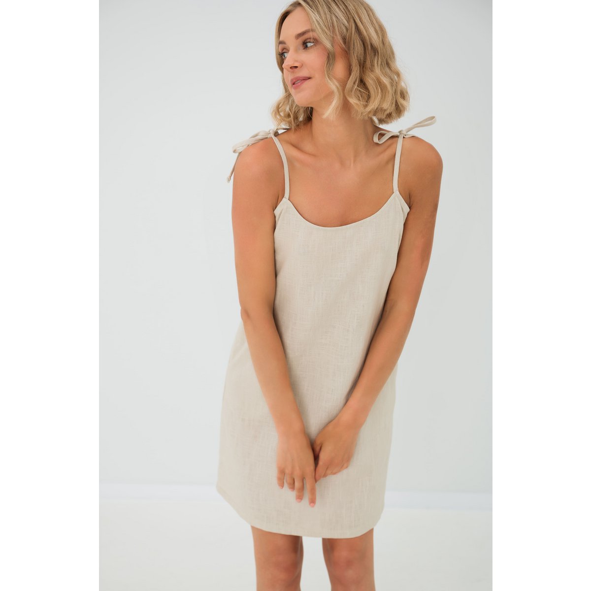 COAST – Ärmelloses Unterkleid aus Leinen mit Taschen