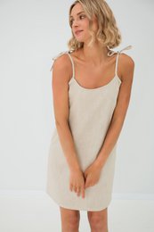COAST – Ärmelloses Unterkleid aus Leinen mit Taschen