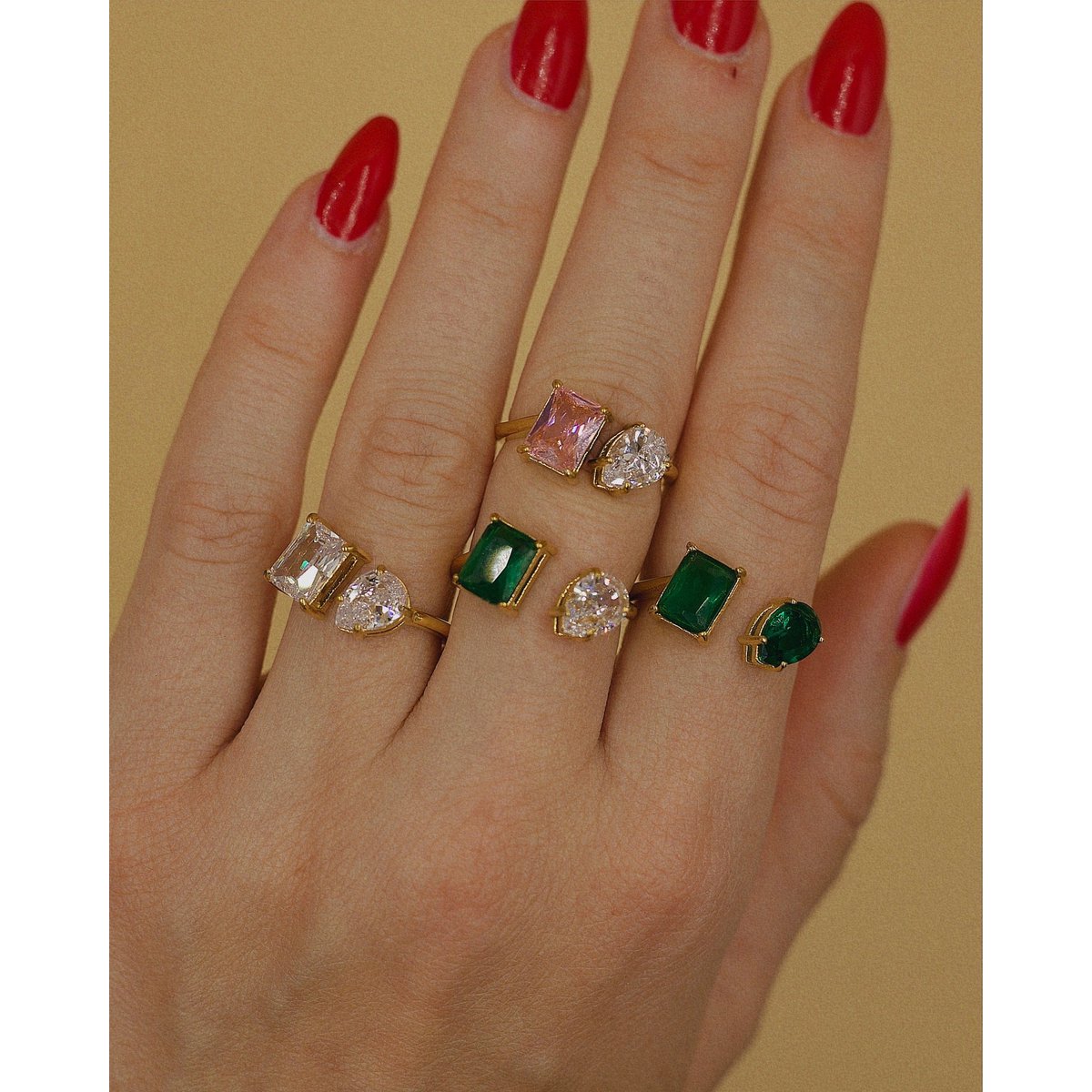 Helena - Pæreformet forlovelsesring vintage