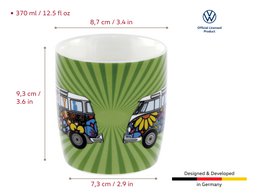 Volkswagen VW T1 Bus Coffee Mug 370ml in Gift Box - Love Bus/Green