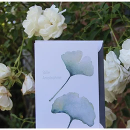 Watercolor sympathy card | Ginkgo | sympathy | Noble natural tones