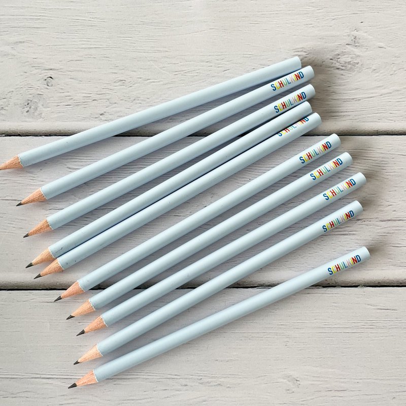 Pencil “School Child” – light blue with colorful inscription – school enrollment gift