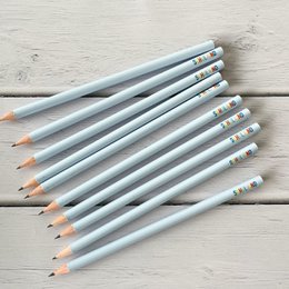 Pencil “School Child” – light blue with colorful inscription – school enrollment gift