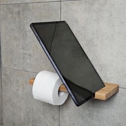 Porta della carta igienica a parete con scaffale e slot per telefoni integrato