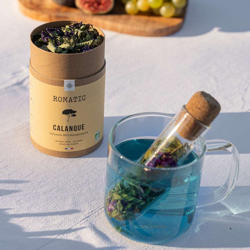 CALANQUE økologisk infusion 20g - grøn mynte - verbena - malveblomster