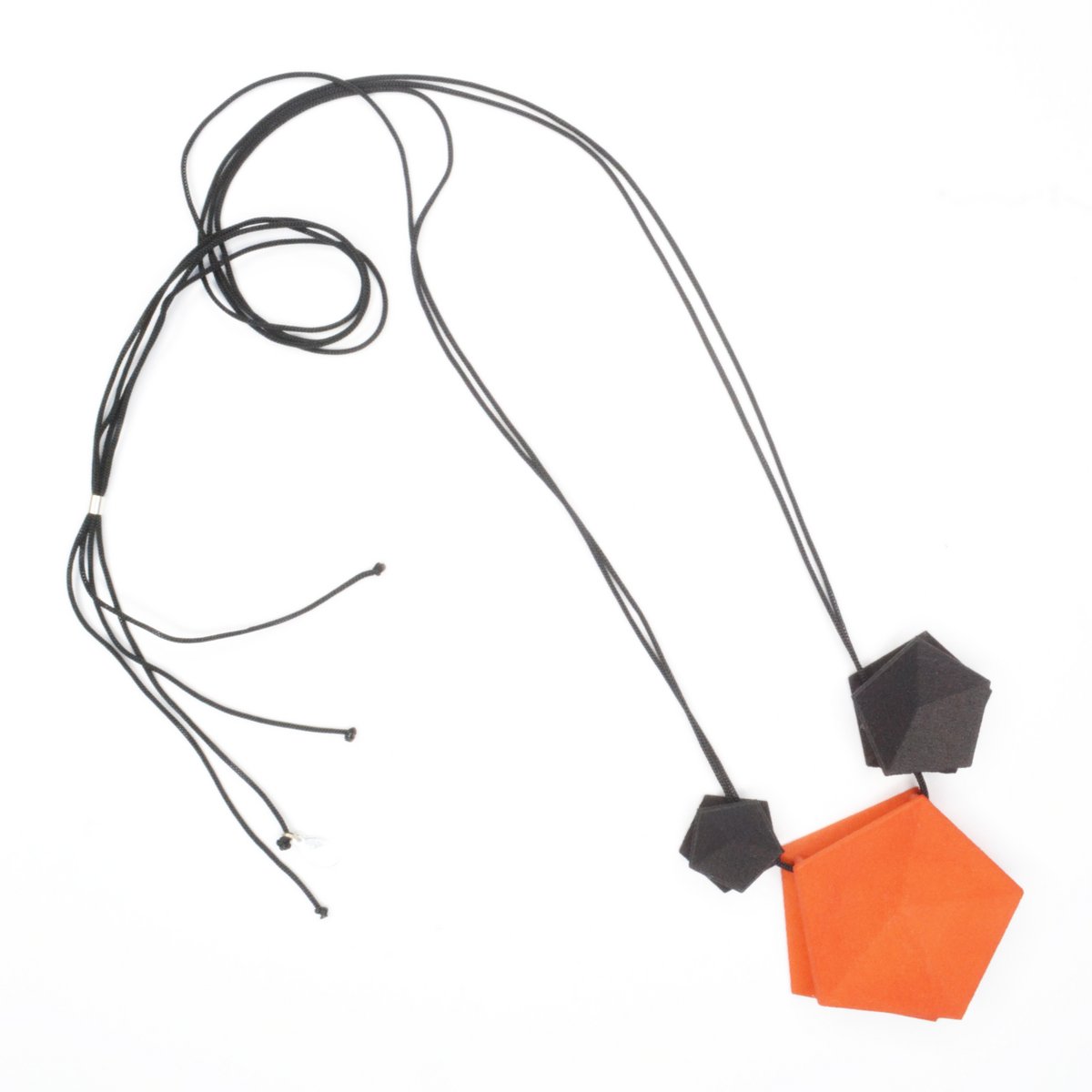 Collana Vertigo 3 elementi Nero/Mandarino