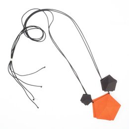 Vertigo 3 element ketting zwart / mandarijn