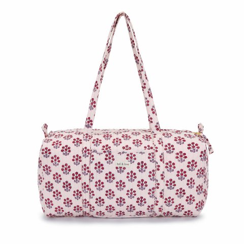 Große Reisetasche aus Bio-Baumwolle - Rosa Blume