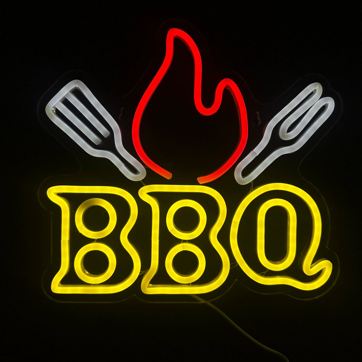 Lampa Neonowa - Grill - Grill - Możliwość ściemniania - Zawiera. Haczyki do zawieszania - Neon Sign - 30 x 32,5 cm