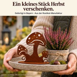 Herbstdekoration Pilze | Metalldeko Pilz für den Herbst