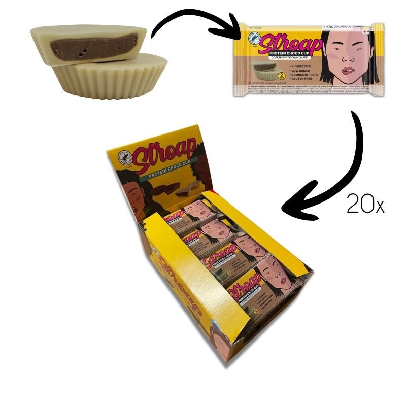 Eiwitarme koffie, witte chocoladebeker