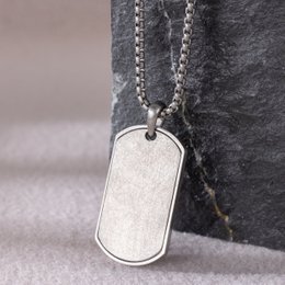 Silver Dog Tag Pendant Necklace