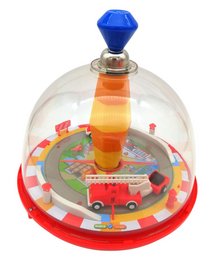 Peonza panorámica de bomberos para niños, con sonido y elementos móviles, Ø 19 cm