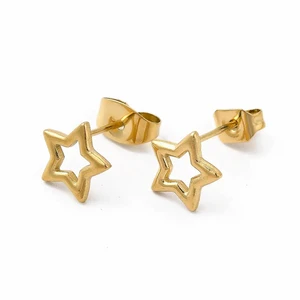 LOUIZ Sterretjes oorbellen goudkleurig Stainless Steel