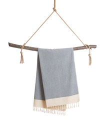 MANOLIA Baumwoll-Hammam-Spa-Handtuch – schnell trocknend – Dunkelblau – 180 x 100 cm